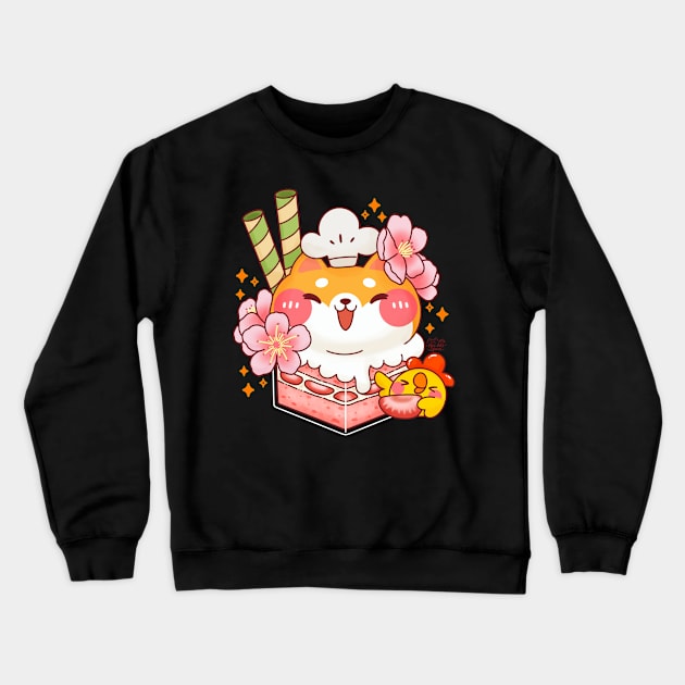 Sakura Strawberry Cake Box Crewneck Sweatshirt by Nas.ArtSpace